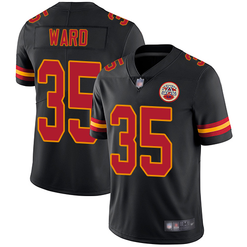 Men Kansas City Chiefs #35 Ward Charvarius Limited Black Rush Vapor Untouchable Football Nike NFL Jersey->nfl t-shirts->Sports Accessory